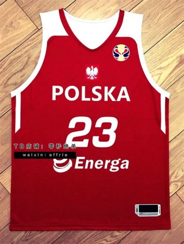 23 Nikodem Poland Basketball Jersey Red